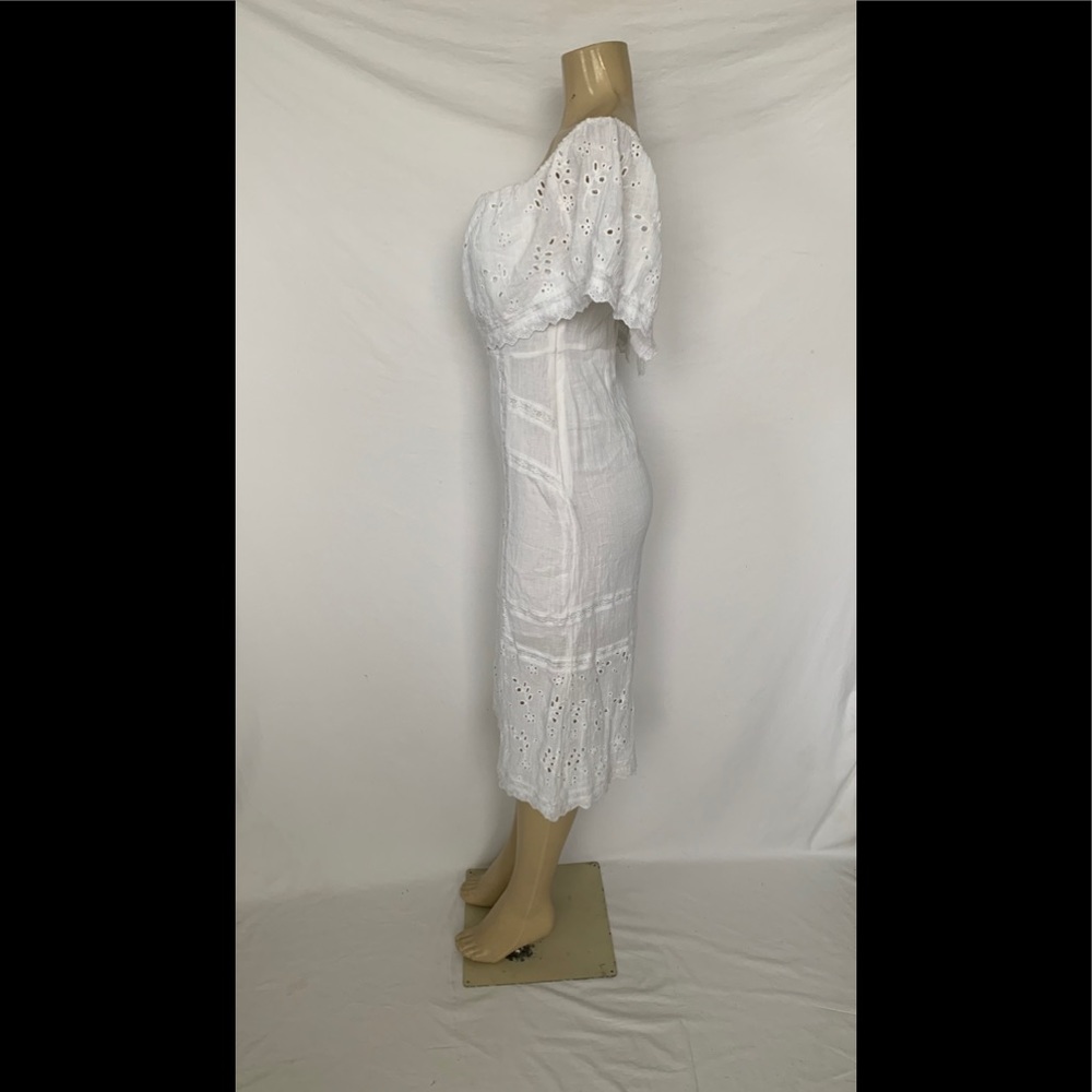 Free People Size Small White BOHO Dress - Picture 6 of 8